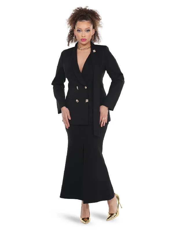 Love The Queen 17583 - Black - 2 pc Soft Stretch Crepe Skirt Suit corduroy skirt cozy