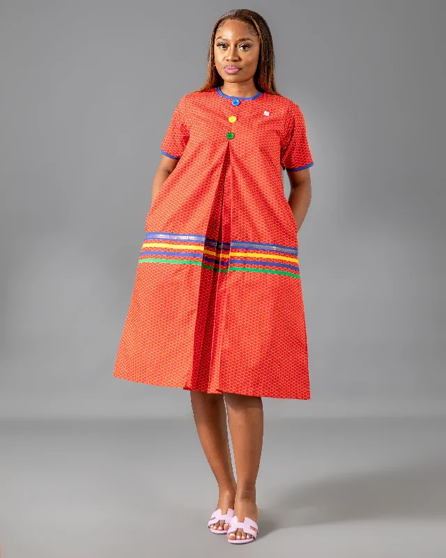 Hunadi Yele Dress In Red Tunics New arrival