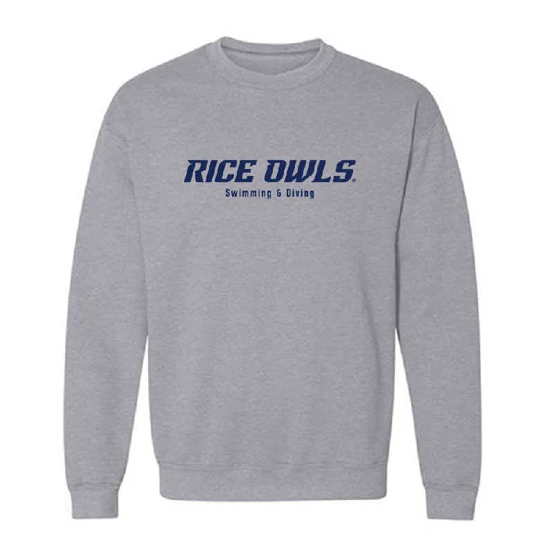 Rice - NCAA Women's Swimming & Diving : Lauren Hurt - Crewneck Sweatshirt Hoodie with Full-Zip Functional Layering