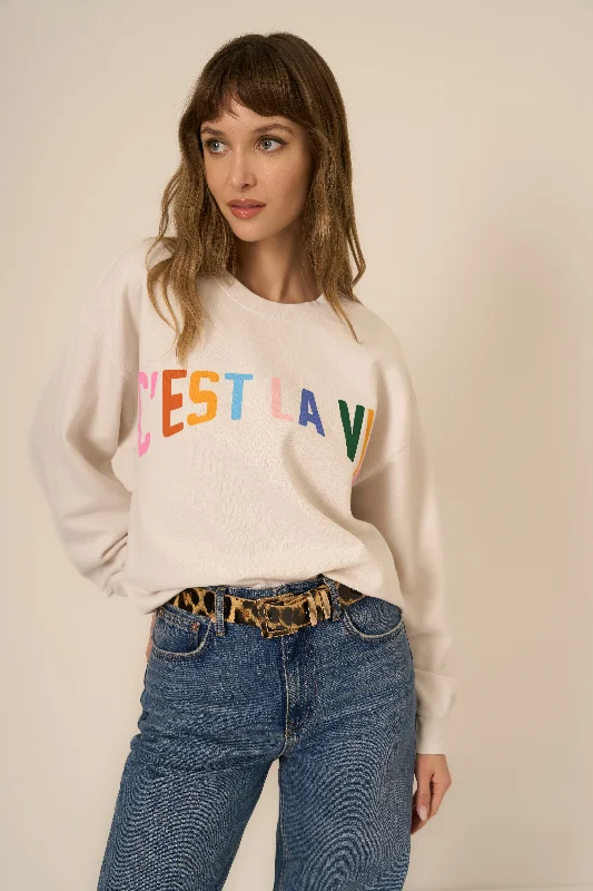 c`est la vie sweatshirt Hoodie with Camouflage Military Edgy