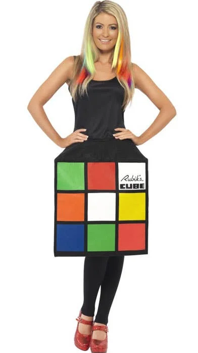 Rubik's Cube Womens Fancy Dress Costume Halter Neckline Beach