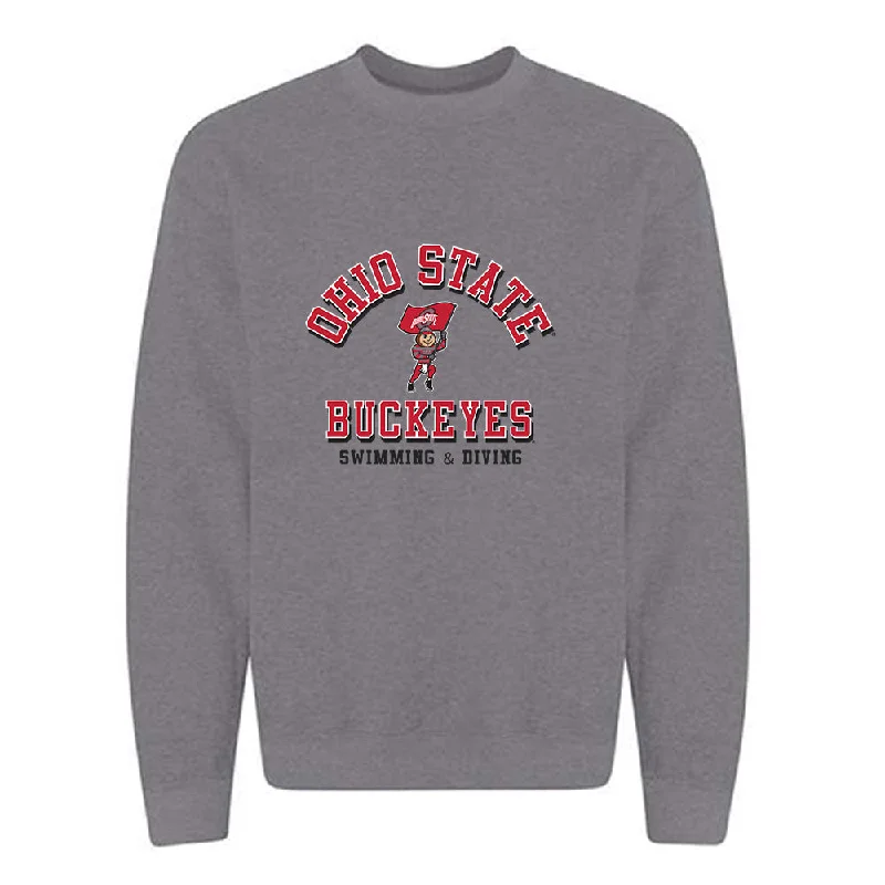 Ohio State - NCAA Women's Swimming & Diving : Reese Dehen - Crewneck Sweatshirt Hoodie with High-Low Hem Asymmetrical Trendy