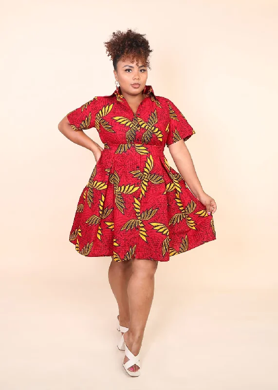 BINTAH African Print Dress Tunics Mesh breathable