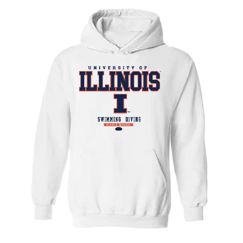 Illinois - NCAA Women's Swimming & Diving : Alexis Wendel - Classic Fashion Shersey Hooded Sweatshirt Hoodie with Zipper Versatile Modern