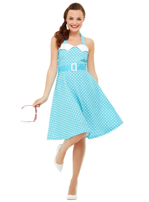 Retro Pin Up Girl Womens Blue 1950s Costume Dress Tunics Fashionable trendy