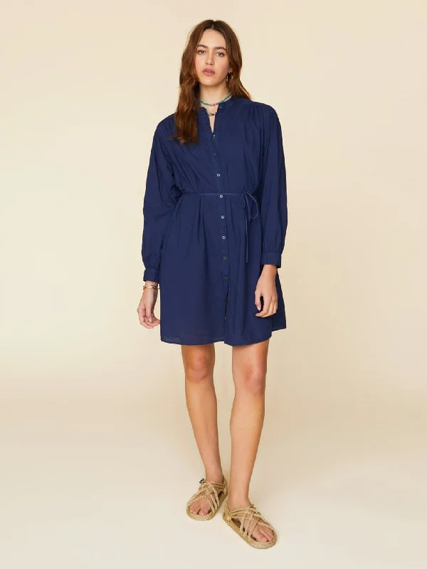 Ls Dress X324119 Winnie Dress Navy Crew Neckline Sporty