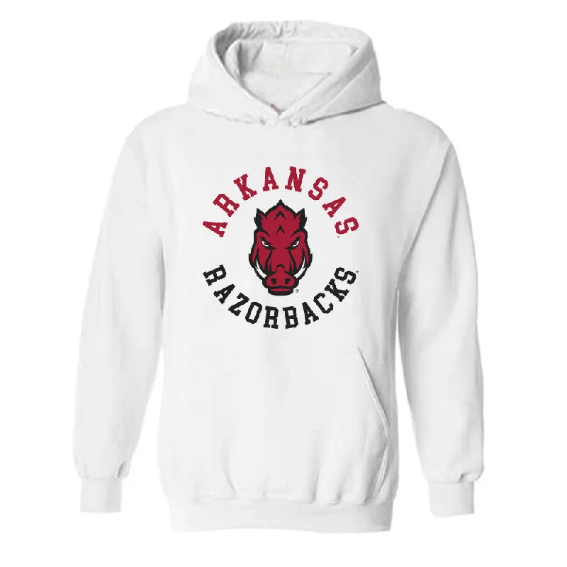 Arkansas - NCAA Women's Swimming & Diving : Isabella Perreira - Hooded Sweatshirt Hoodie with Monochrome Minimalist Simple