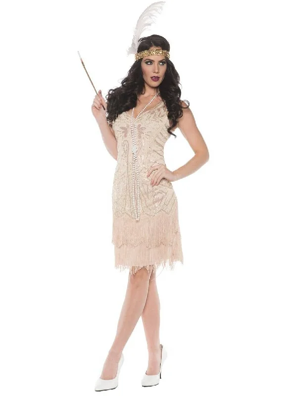 Ritzy Rose Womens Beaded 1920s Flapper Dress Costume Tunics Fashionable chic