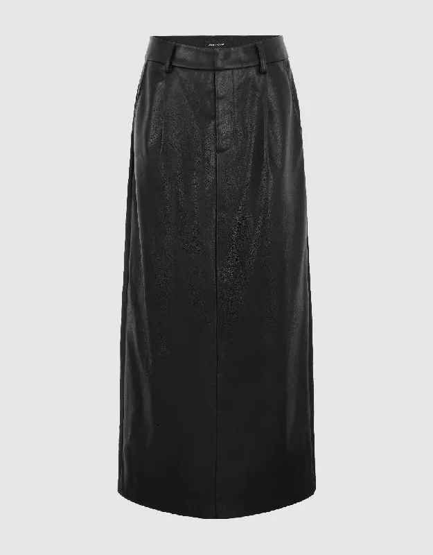 Vegan Leather Straight Skirt pencil skirt chic