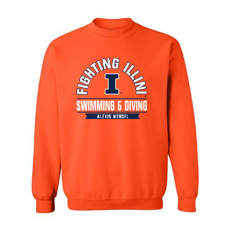 Illinois - NCAA Women's Swimming & Diving : Alexis Wendel - Classic Fashion Shersey Crewneck Sweatshirt Hoodie with Lining Warm Insulated