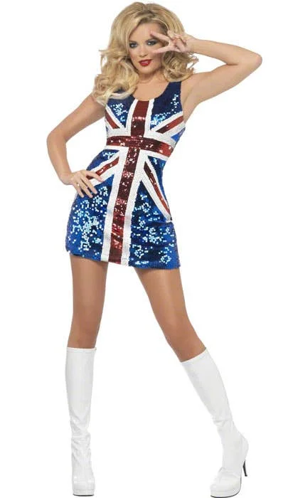 Rule Britannia Womens Fancy Dress Costume Off-the-shoulder Chic Trendy