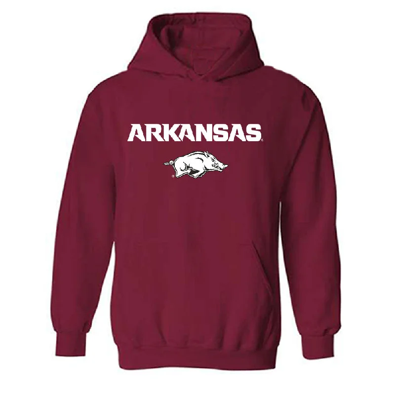 Arkansas - NCAA Women's Swimming & Diving : Claire Rumzie - Classic Shersey Hooded Sweatshirt Hoodie with V-Neck Classic Versatile