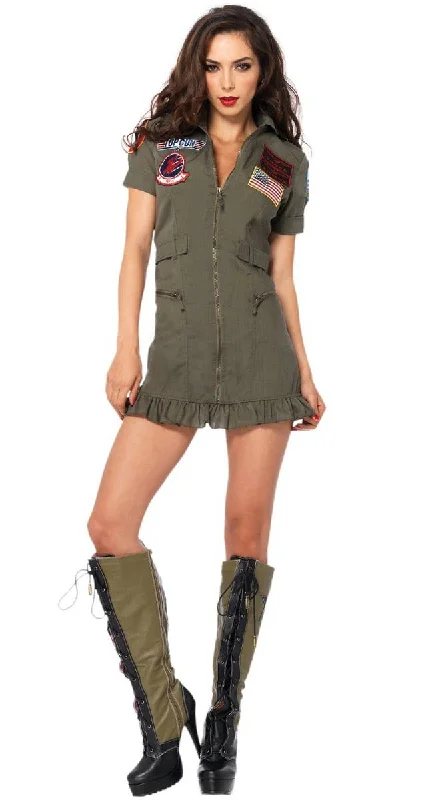 Top Gun Womens Flight Dress Costume Tunics Stylish elegant