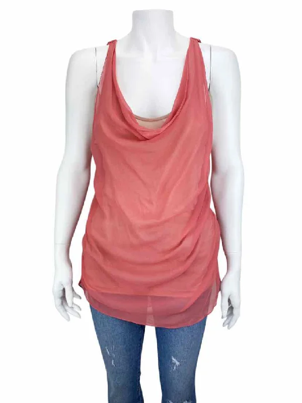 Haute Hippie, Women's Drape-Front Chiffon/Knit Tank, Rosewood/Blush, Size M tie dye tank Haute Hippie, Women's Drape-Front Chiffon/Knit Tank, Rosewood/Blush, Size M tie dye tank