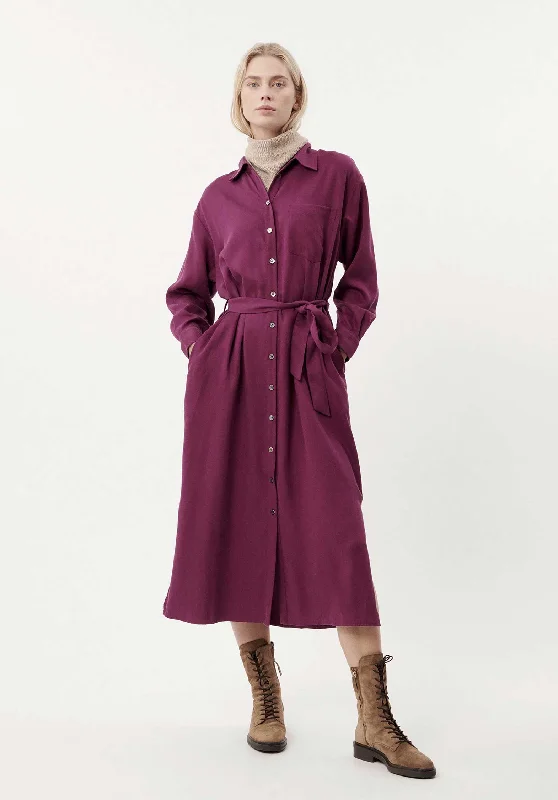 Dress F12411 Adenisse Aubergine Tunics Summer linen