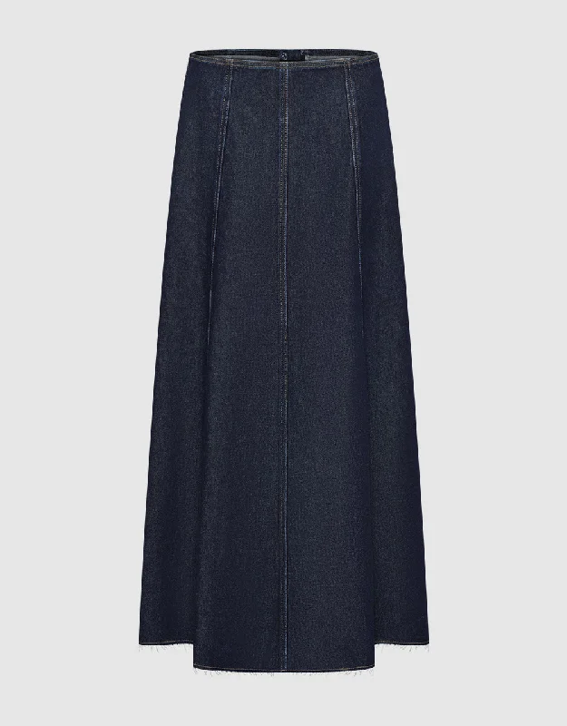 Midi Denim Skirt wool skirt sturdy