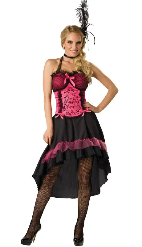 Saloon Gal Womens Fancy Dress Costume Boat Neckline Classic