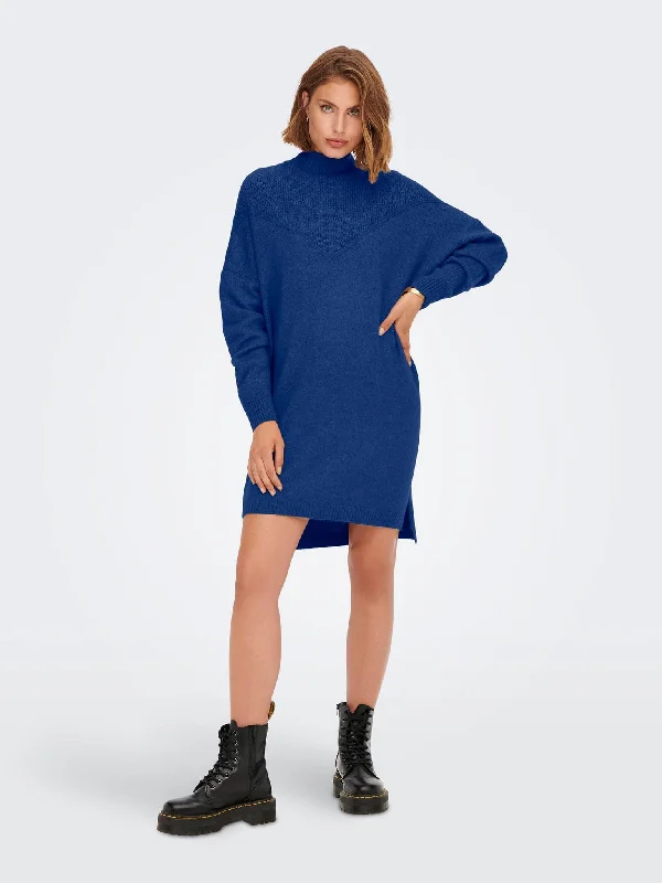 Γυναικείο φόρεμα πλεκτό ONLSILLY L/S HIGHNECK DRESS 15273713 | 15273713 Tunics Summer linen