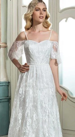 1876 Bohemian. A line white lace dress. Tunics Luxurious high-end