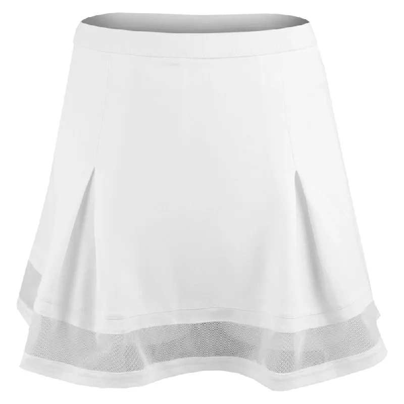 Lucky In Love Women's Essentials High Waist Premier Skirt - White chiffon skirt airy