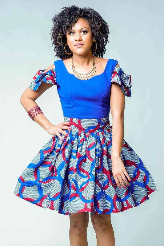 LILIA African Print Women's Dress (2-tone) Tunics Trendy modern