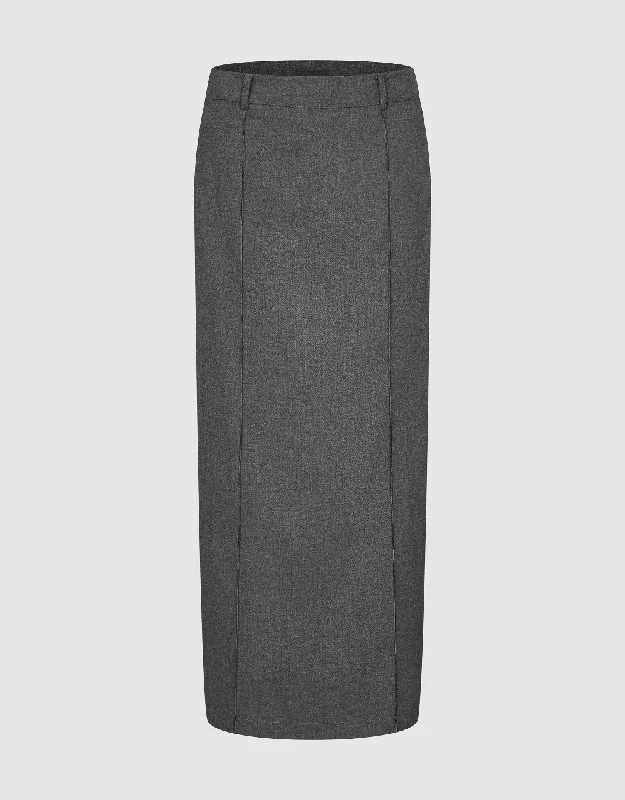 Maxi Straight Skirt silk skirt sleek