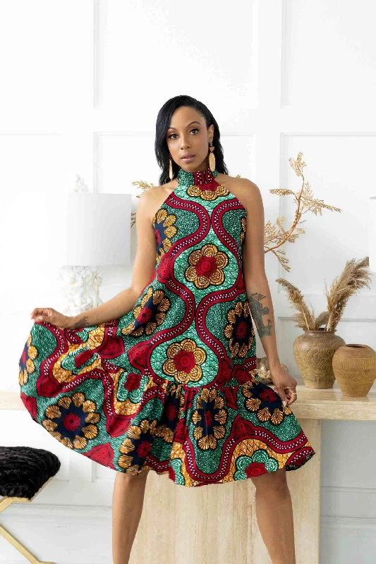 MERA African Print Midi Women' Dress (Haltered Neck) Tunics Review highly