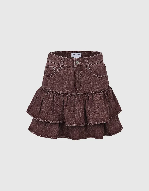 Mini A-Line Denim Skirt denim skirt stylish