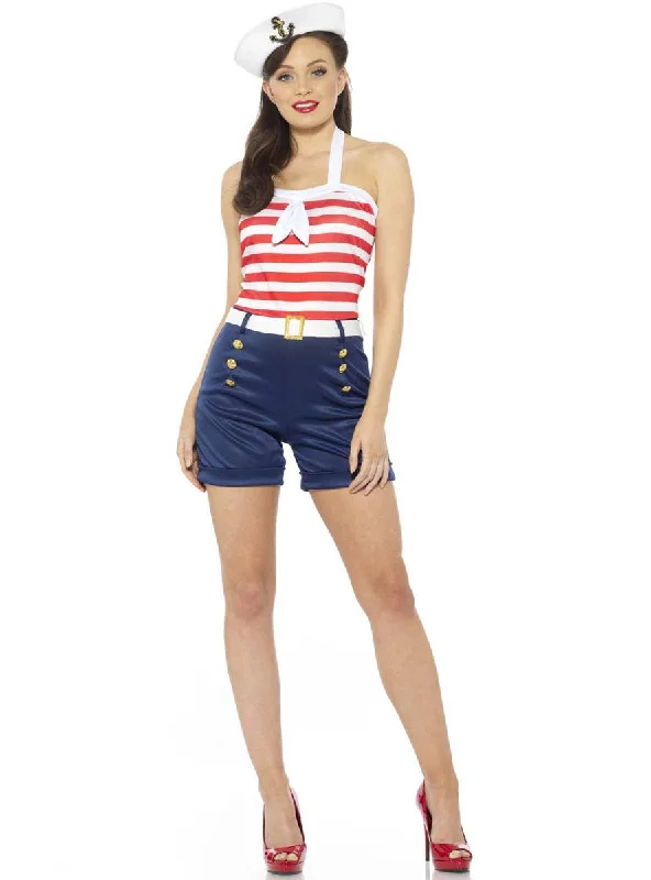 Sweetheart Sailor Womens Pin-Up Fancy Dress Costume Tunics Trendy modern