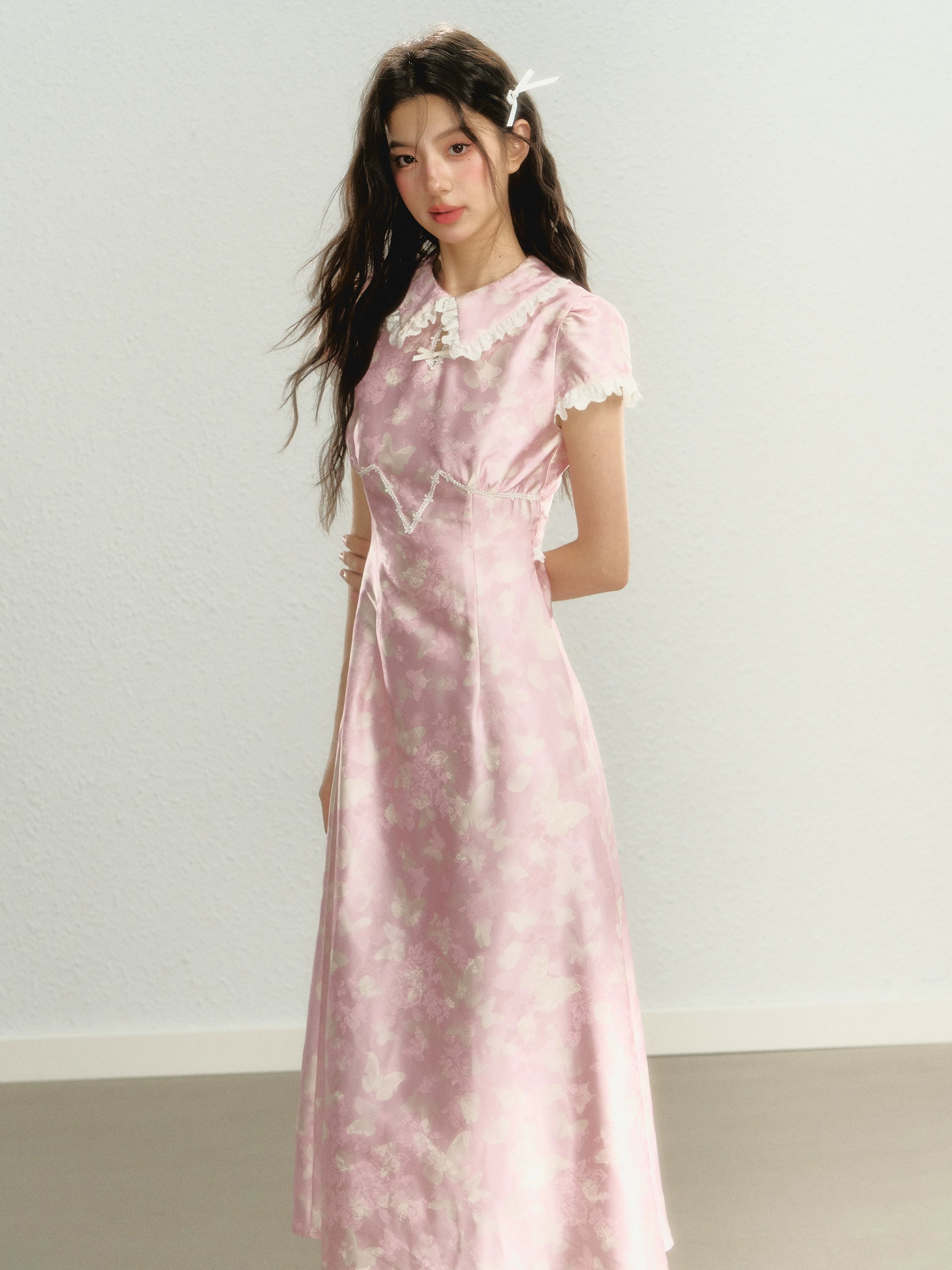 Pink Cheongsam Dress Tunics Stylish modern