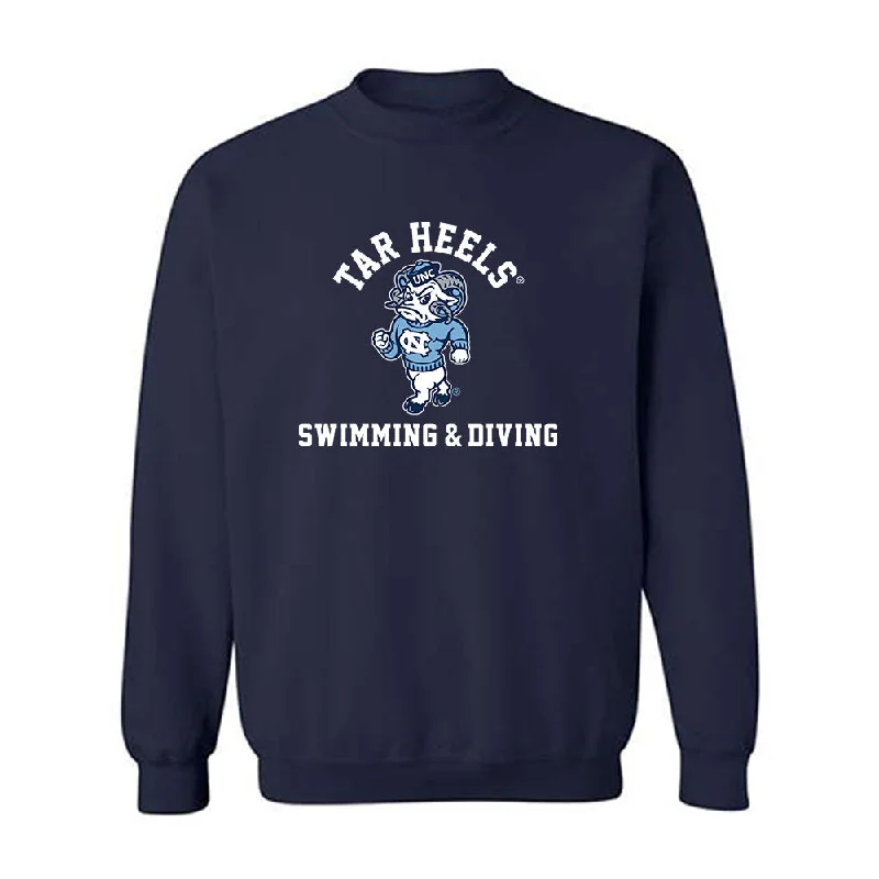 UNC - NCAA Women's Swimming & Diving : Skyler Smith - Classic Shersey Crewneck Sweatshirt Hoodie with Hem Applique Textured Unique