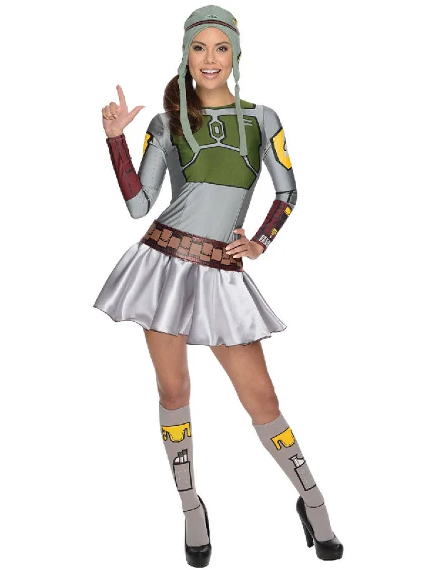 Star Wars Womens Boba Fett Dress Up Costume Tunics Ceremony elegant