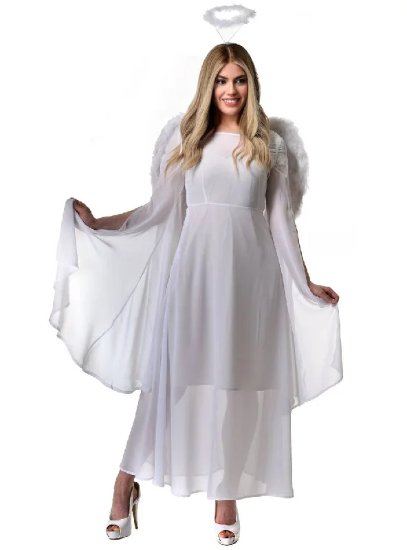Sheer White Semi Transparent Womens Angel Costume Dress Tunics Silk luxurious