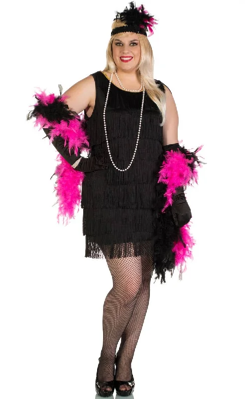 Swanky Womens Plus Size Black 1920s Flapper Dress Costume Tunics Bestseller popular