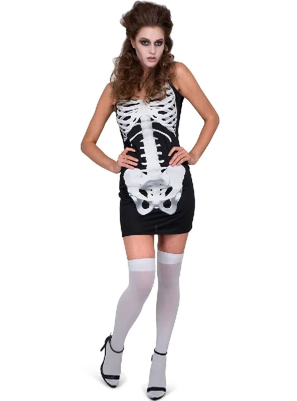 Skeleton Body Womens Halloween Costume Dress Tunics Chinos classic