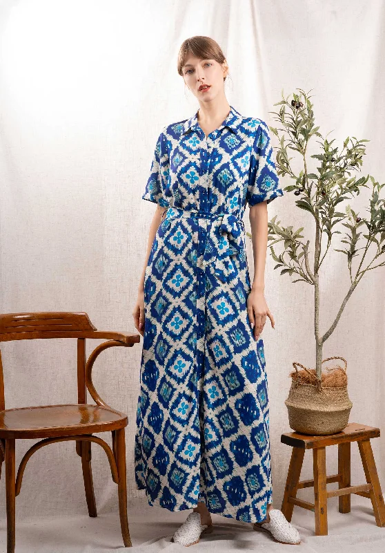 Dress Feline Dress Blue-White Tunics Handmade artisanal