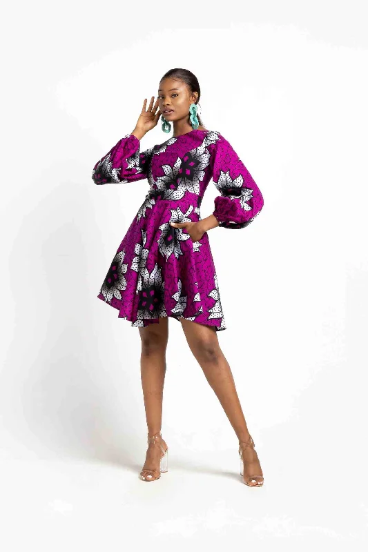 SOPHIA African Print Women's Dress Tunics Denim casual