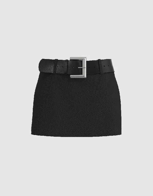 Mini Skirt With Belt relaxed fit skirt