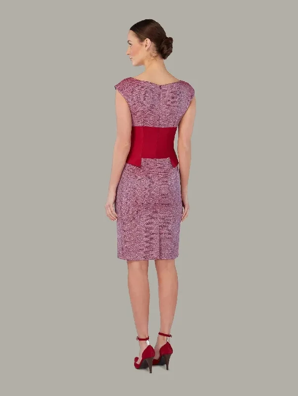 NEEM | Tailored Cummerbund Dress Cerise Tunics Sophisticated sleek