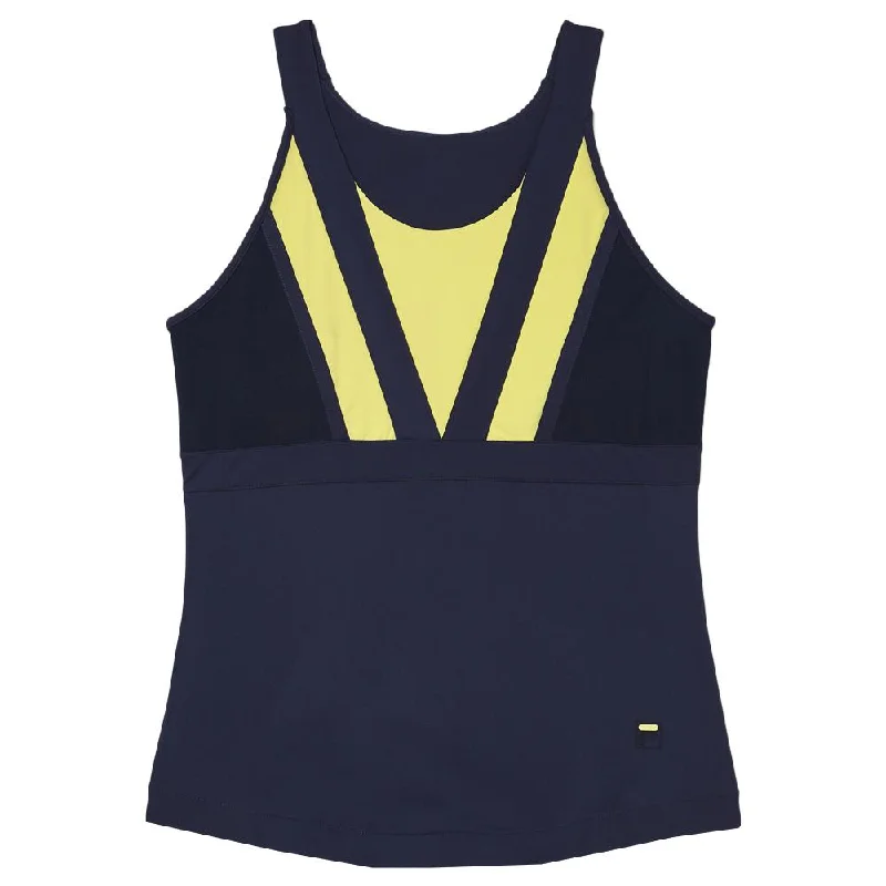 Fila Women's Alley Halter Tank - Fila Navy/Limoncello flexible tank top