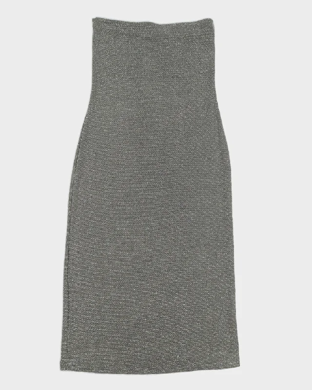 1990s Silver Ralph Lauren Evening Dress - S Tunics stripes playful