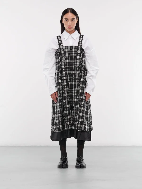 Plaid Suspender Skirt (3N-A004-051-PLAID) denim skirt fashionable