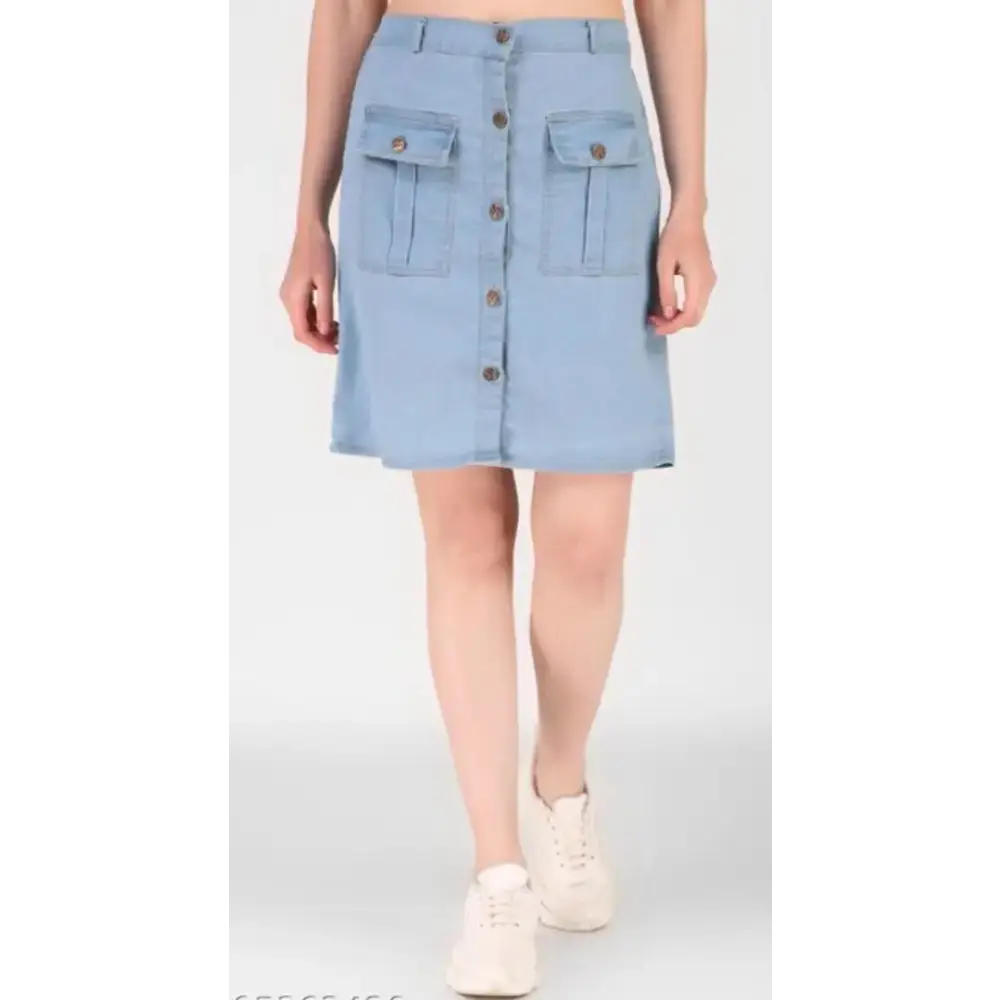 Trendy Latest Women Fancy Blue Denim Modern Skirts/Shorts For Girls chiffon skirt lightweight