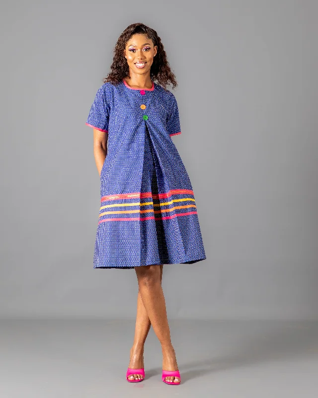 Hunadi Yele Dress In Blue Tunics Modern contemporary