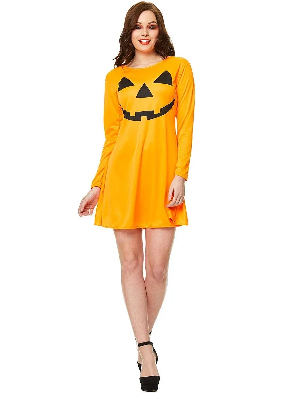 Pumpkin Face Womens Halloween Costume Dress Tunics Sale discount
