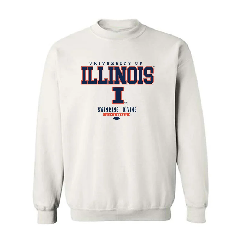 Illinois - NCAA Women's Swimming & Diving : Alexis Wendel - Classic Fashion Shersey Crewneck Sweatshirt Hoodie with Stripes Bold Sporty