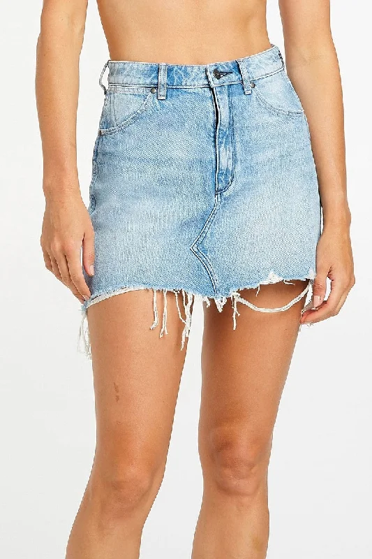 Wrangler Womens Repair Denim Mini  Skirt - Never Never boho skirt vibe