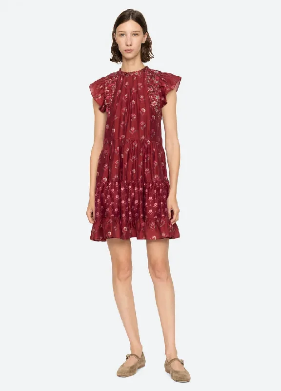 Dress Famke Print Flutt Aw24-103 Magenta Tunics Vintage classic