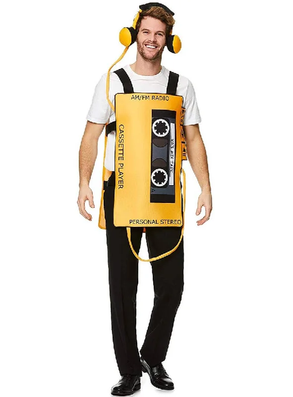 Retro Yellow Cassette Player Adults Dress Up Costume Tunics Stylish modern