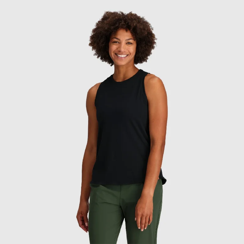 Outdoor Research Essential Tank - Black - Women's peekaboo tank top